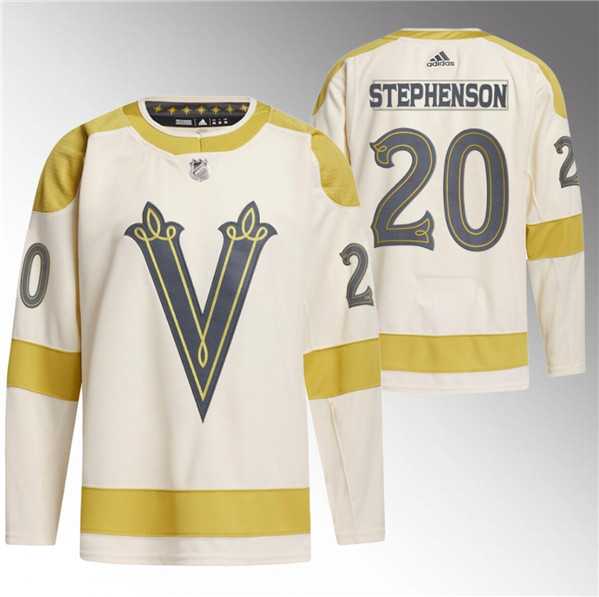 Mens Vegas Golden Knights #20 Chandler Stephenson Cream 2024 Winter Classic Breakaway Stitched Jersey Dzhi->vegas golden knights->NHL Jersey